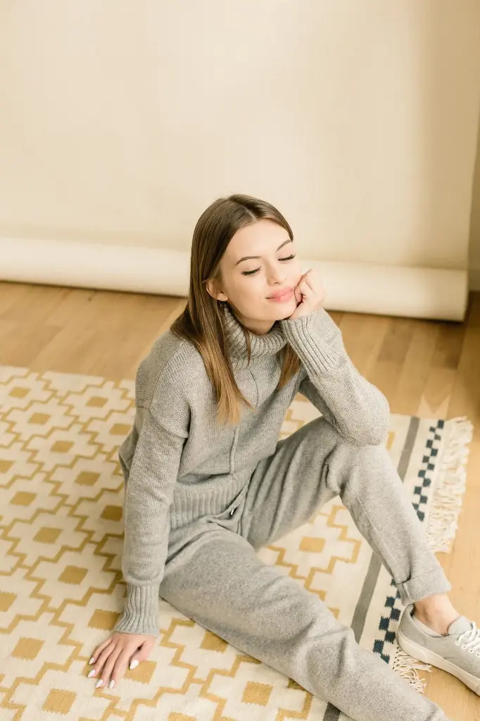 棉質家居服套裝 - 石南灰色