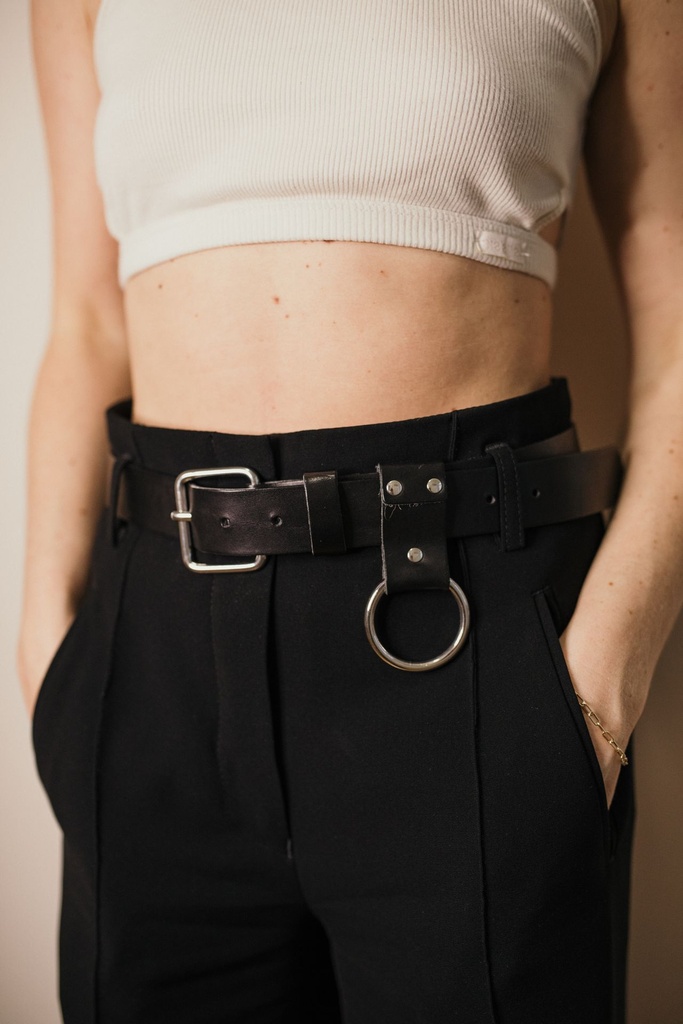 仿皮腰帶－霧面黑色